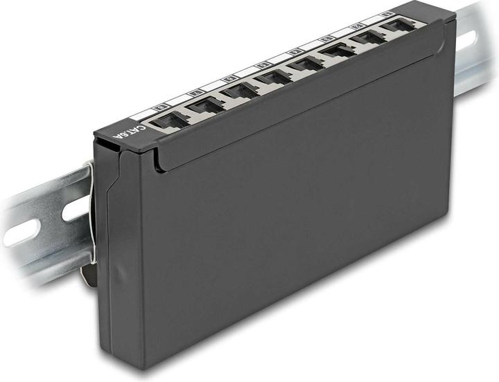Actual product image Delock Mini Desktop Patchpanel RJ45 jack 8 port Cat.6A shielded black - for