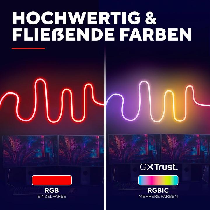 Produktbild Trust GXT904 VYBZ RGBIC 5M LED NEON L (Mehrfarbig, RGBIC, 500 cm, Indoor)