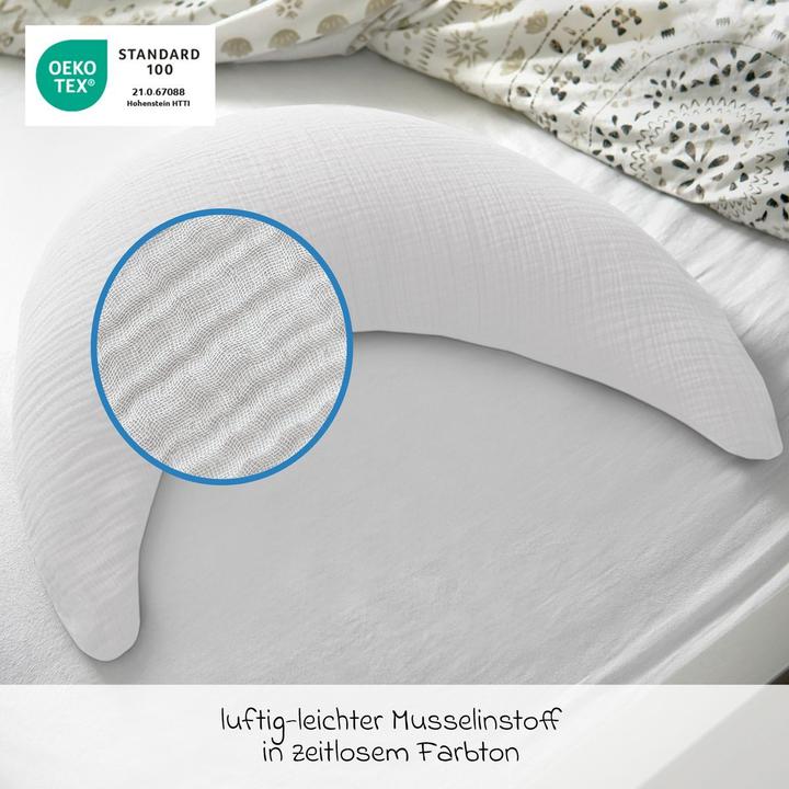 Produktbild Theraline Stillkissen Stillkissen Der Musselinmond - mit feiner (140 x 27 cm)