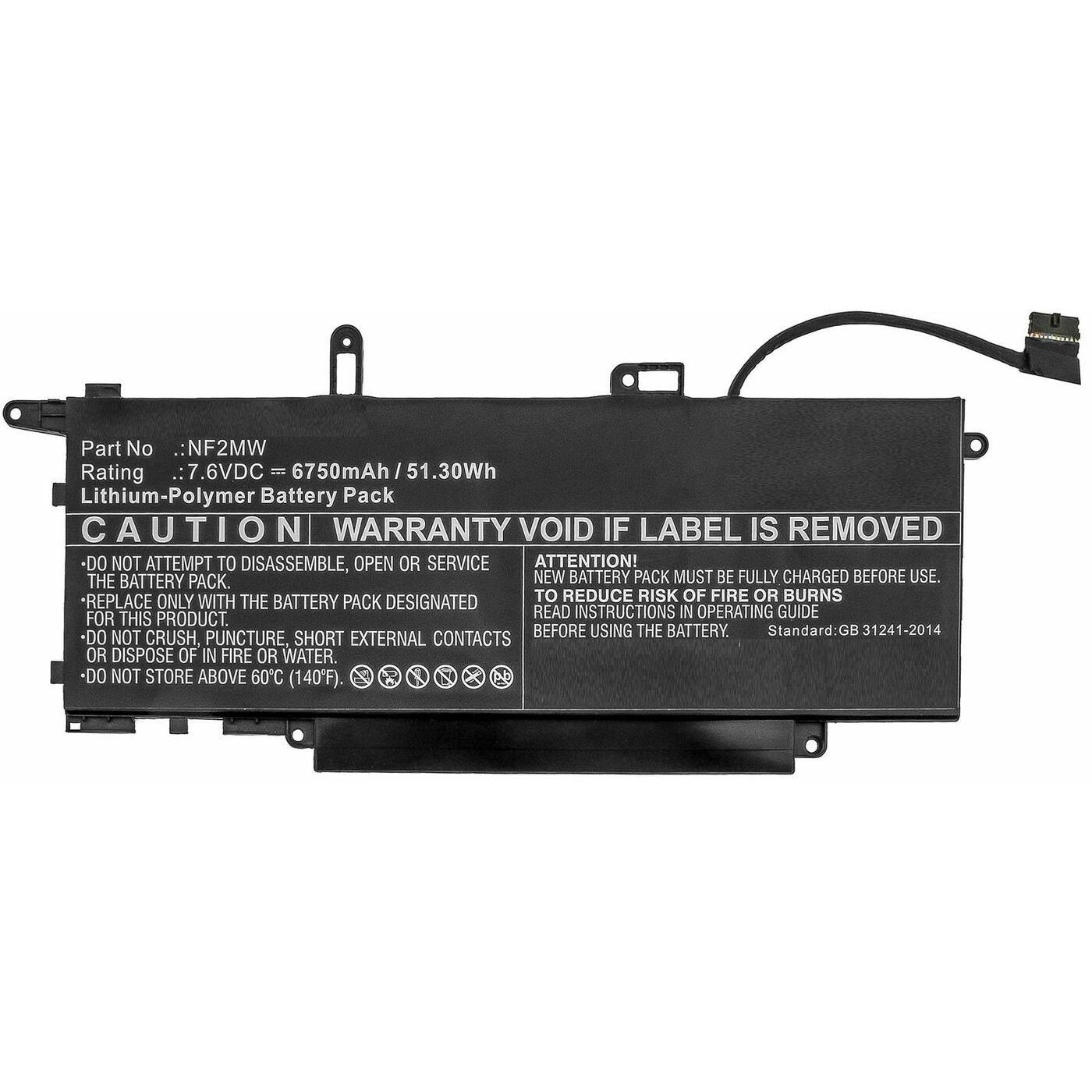 CoreParts Laptop Battery for Dell (6750 mAh), Notebook Akku, Schwarz