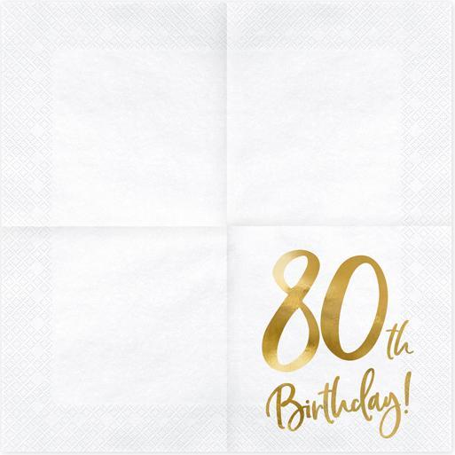 Thumbnail - Partydeco, Servietten, 80 Geburtstag (20 x, 33 x 33 cm)
