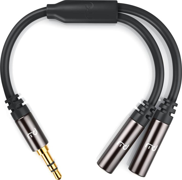 Image du produit Primewire Adaptateur audio jack 3,5 mm vers 2x jack 3,5 mm, 15 cm, audio stéréo AUX vers adaptateur Y 2x jack (0.15 m, Jack 3,5 mm (AUX))