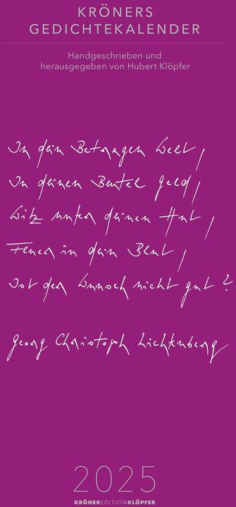 Kröners Gedichtekalender 2025