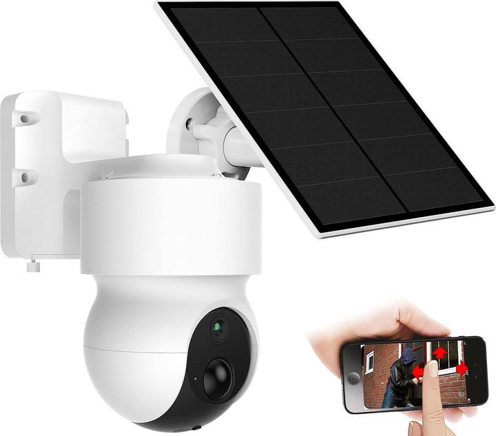 Image du produit 7links Caméra de surveillance à batterie Pan-Tilt avec Full HD, WLAN & App + 5W solaire