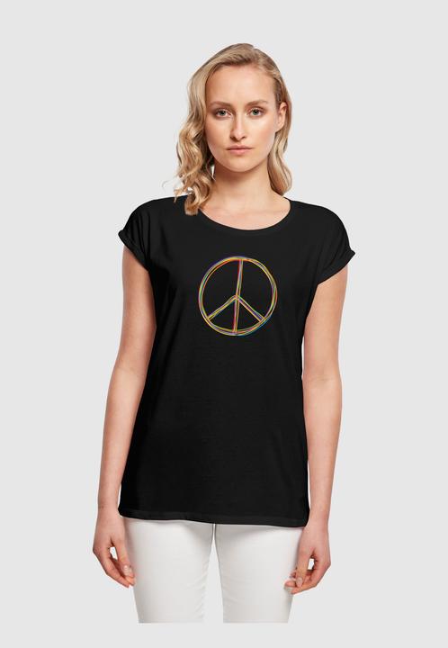 Produktbild Merchcode Peace Multicolor with Ladies Basic T-Shirt - 173337 (XL)