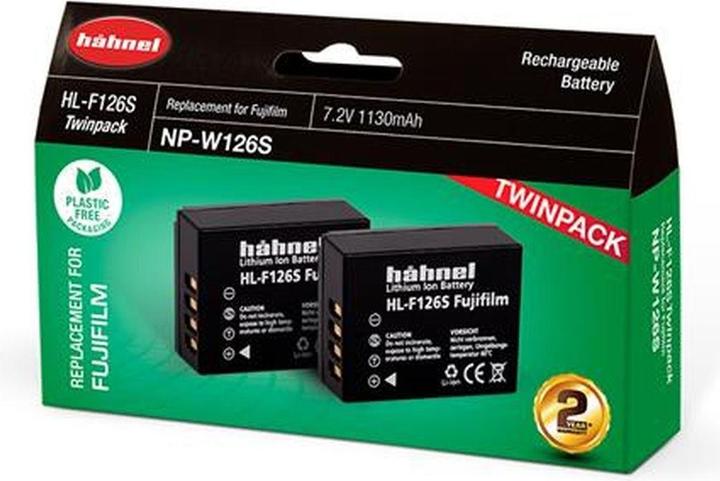 Actual product image Hähnel HL-F126S, 2 camera battery replaces original battery NP-W126 7.2 V 1130 mAh (Camera battery)