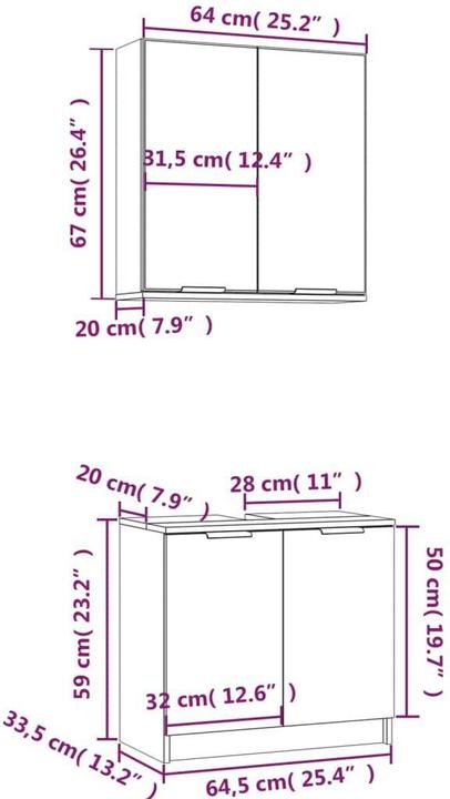 Produktbild vidaXL Badezimmerschrank