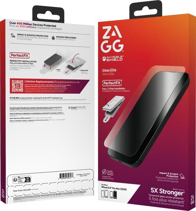 Productafbeelding Zagg Glass Elite (1 Pcs., Apple iPhone 17 Pro Max)