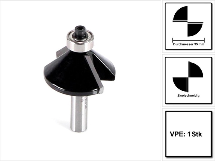Produktbild Bosch Professional Zubehör Fasefräser, 8 mm, B 11 mm, L 15 mm, G 56 mm, 45°