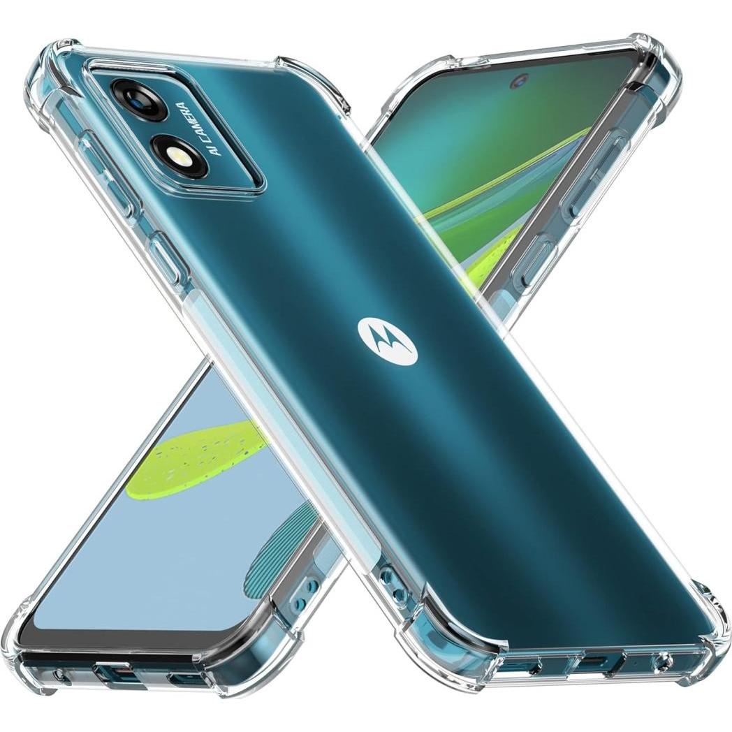 Screenguard Motorola Moto E13 Hülle Crystal Soft Airbag Bumper (Motorola Moto E13), Smartphone Hülle, Transparent
