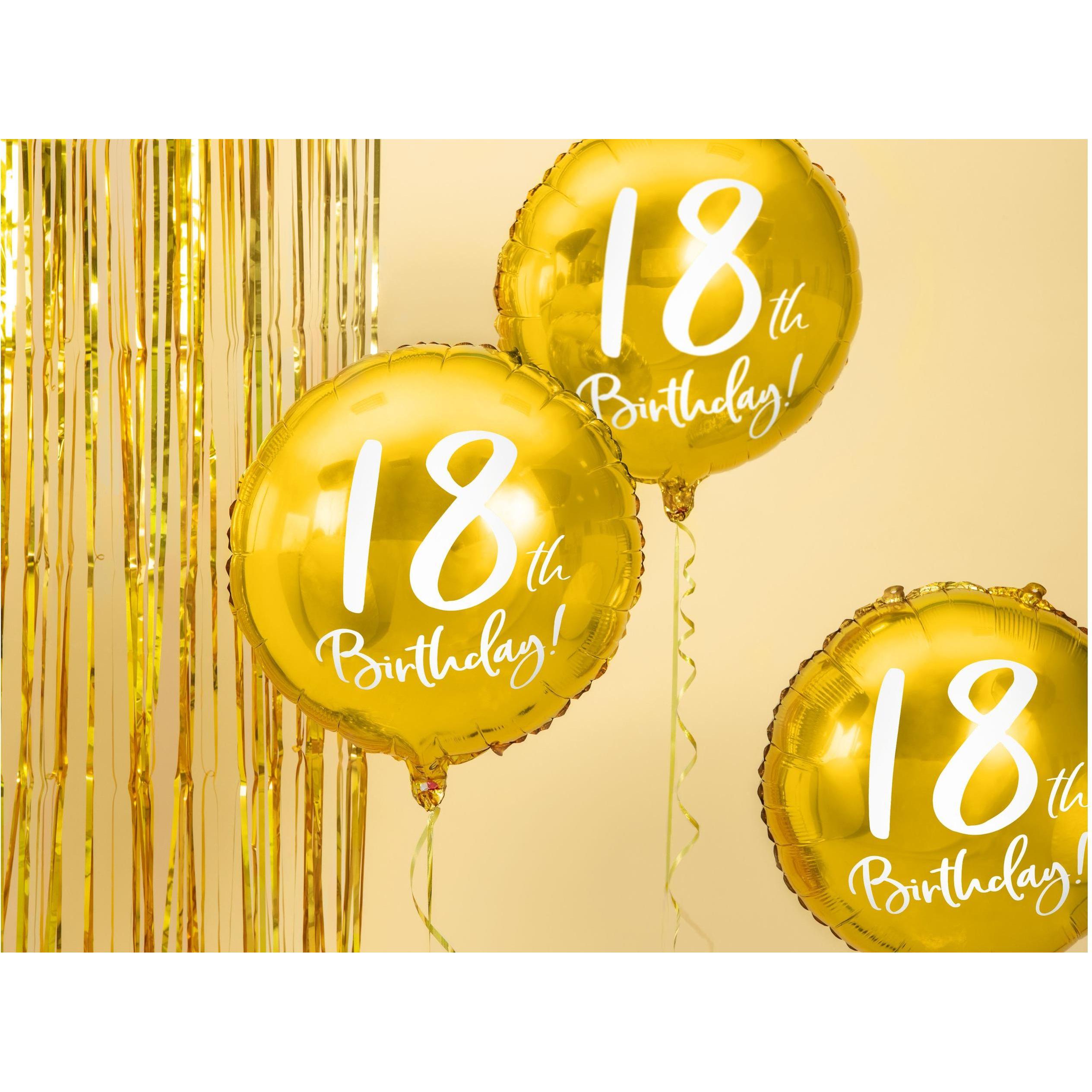 Thumbnail - Partydeco Ballon 18 Jahre Aluminium in Gold