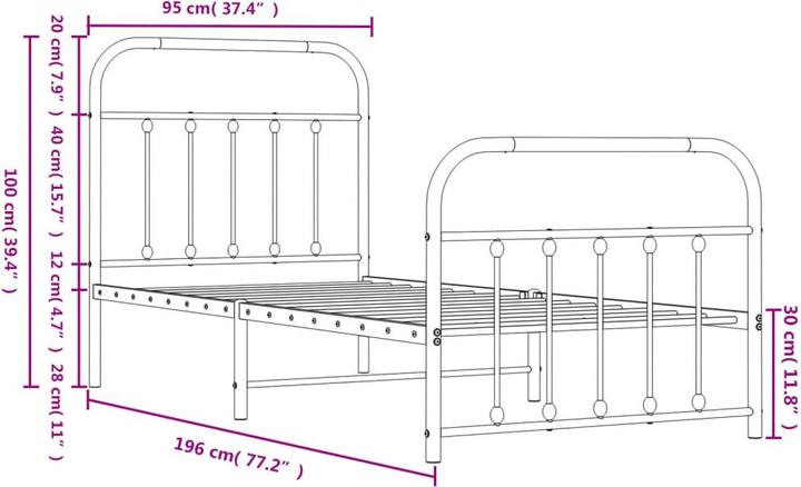 Image du produit vidaXL Bettgestell (90 x 190 cm)