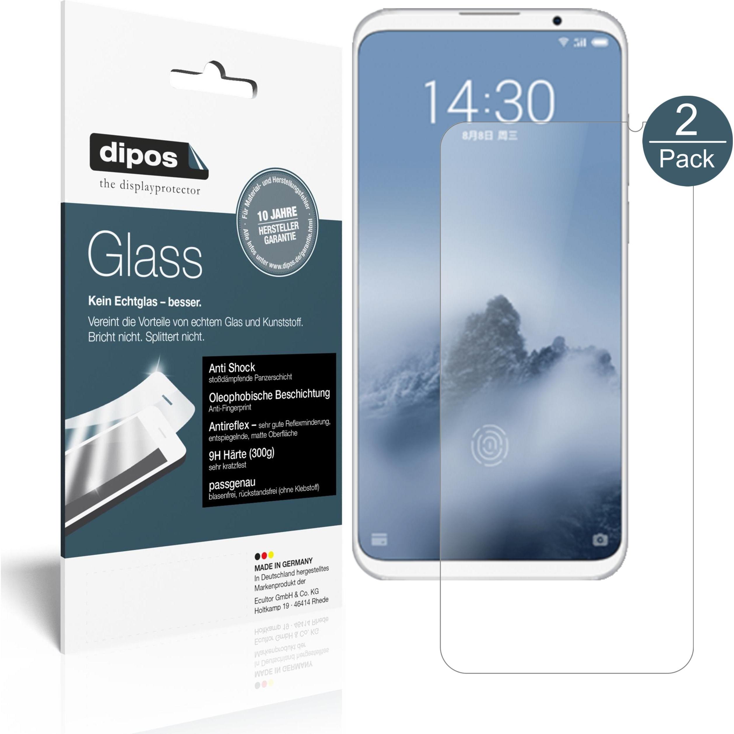 Dipos Displayschutz Anti-Shock (2 Stück, Meizu 16 Plus), Smartphone Schutzfolie, Transparent
