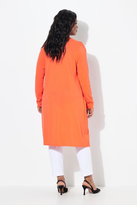 Produktbild Ulla Popken Long-Strickjacke, Stehkragen, offene Form (58)
