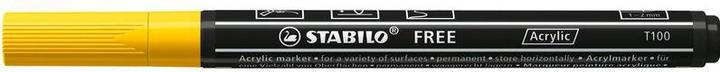 Immagine prodotto STABILO Marcatore acrilico - Acrilico FREE - Punta T100 1-2mm - penna singola - giallo (Giallo, 2 mm, 1 x)