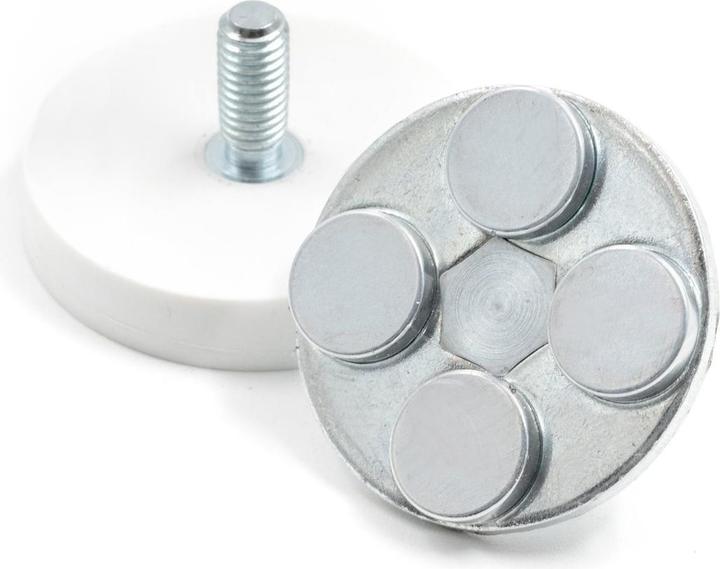 Actual product image Supermagnete Magnet system round rubber-coated with threaded stud (2x)