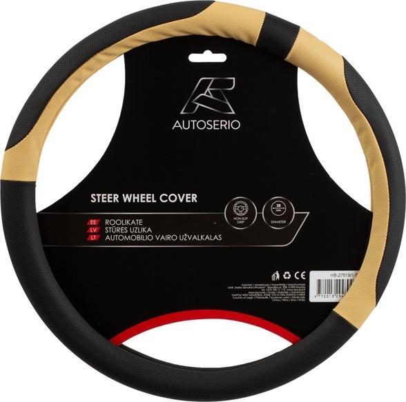 Autoserio STEER WHEEL COVER HB-27519/1-5 BLACK/WHI