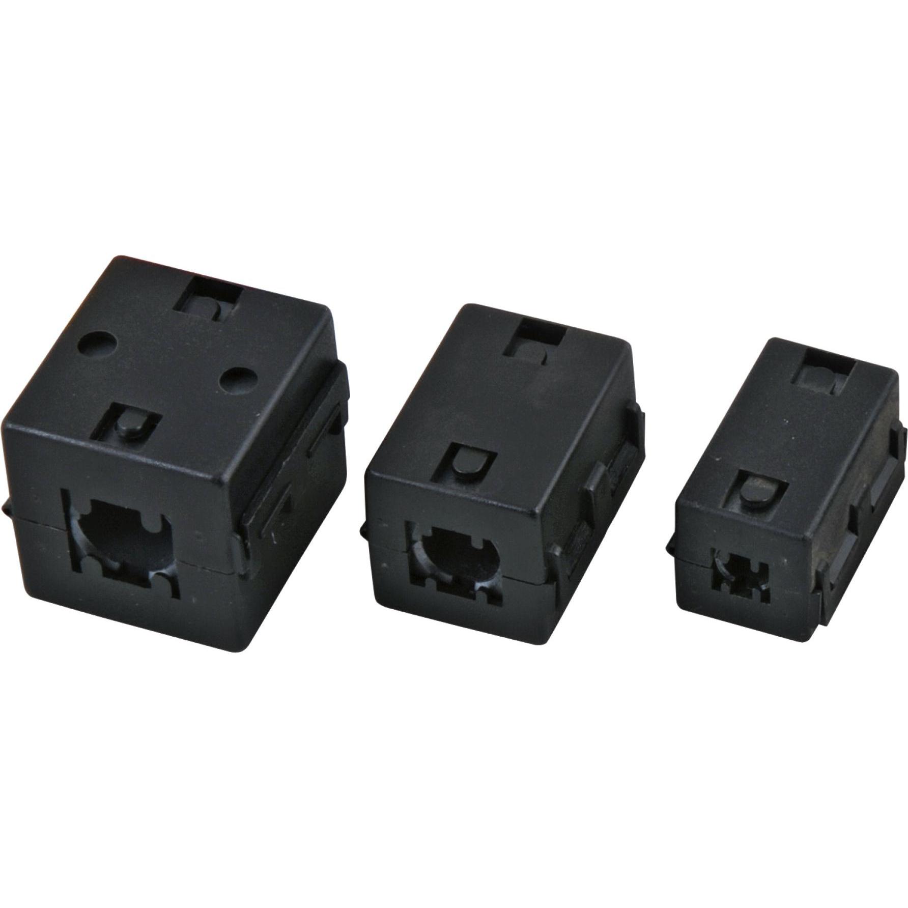 EFB Elektronik Nucleo toroidale in ferrite da 13,0 mm nero, design: angolare, Cavo + Spina elettrica, Nero