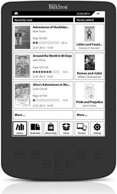 Actual product image Trekstor e-Book Reader Pyrus 2 LED (6", 2 GB, Black)