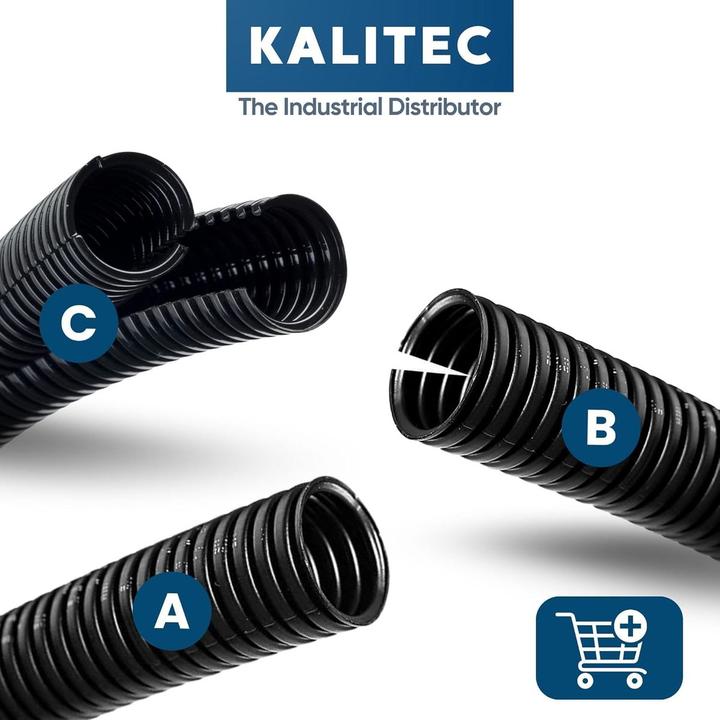 Actual product image Kalitec 10 metre corrugated conduit, slotted NW 22 I corrugated conduit, open I marten protection conduit I