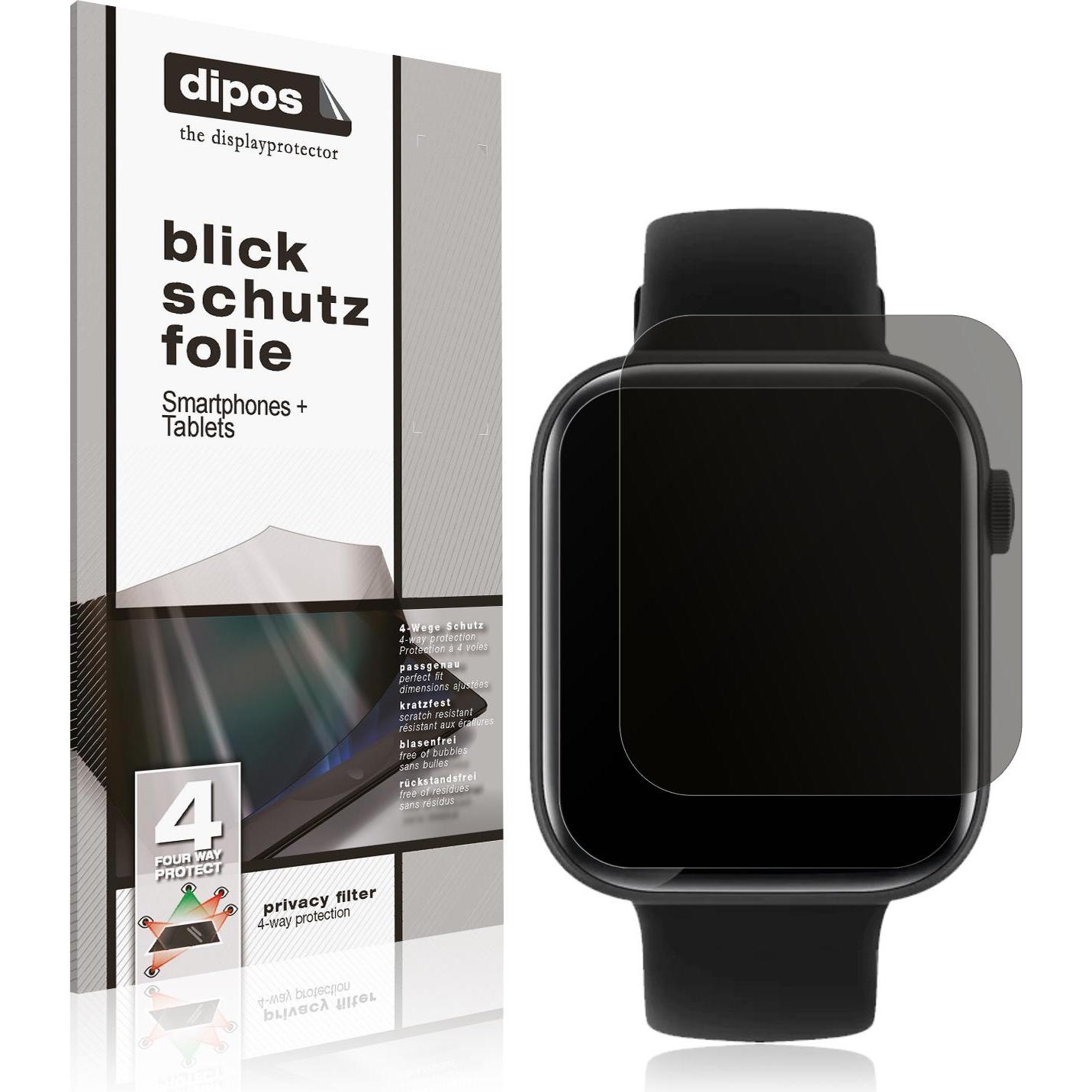 Dipos Blickschutzfolie 4-Way Privacy, Smartwatch Schutzfolie, Transparent