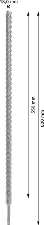 Actual product image DIY PRO SDS plus-5X hammer drill bit, 18 x 550 x 600 mm (18 millimetres)