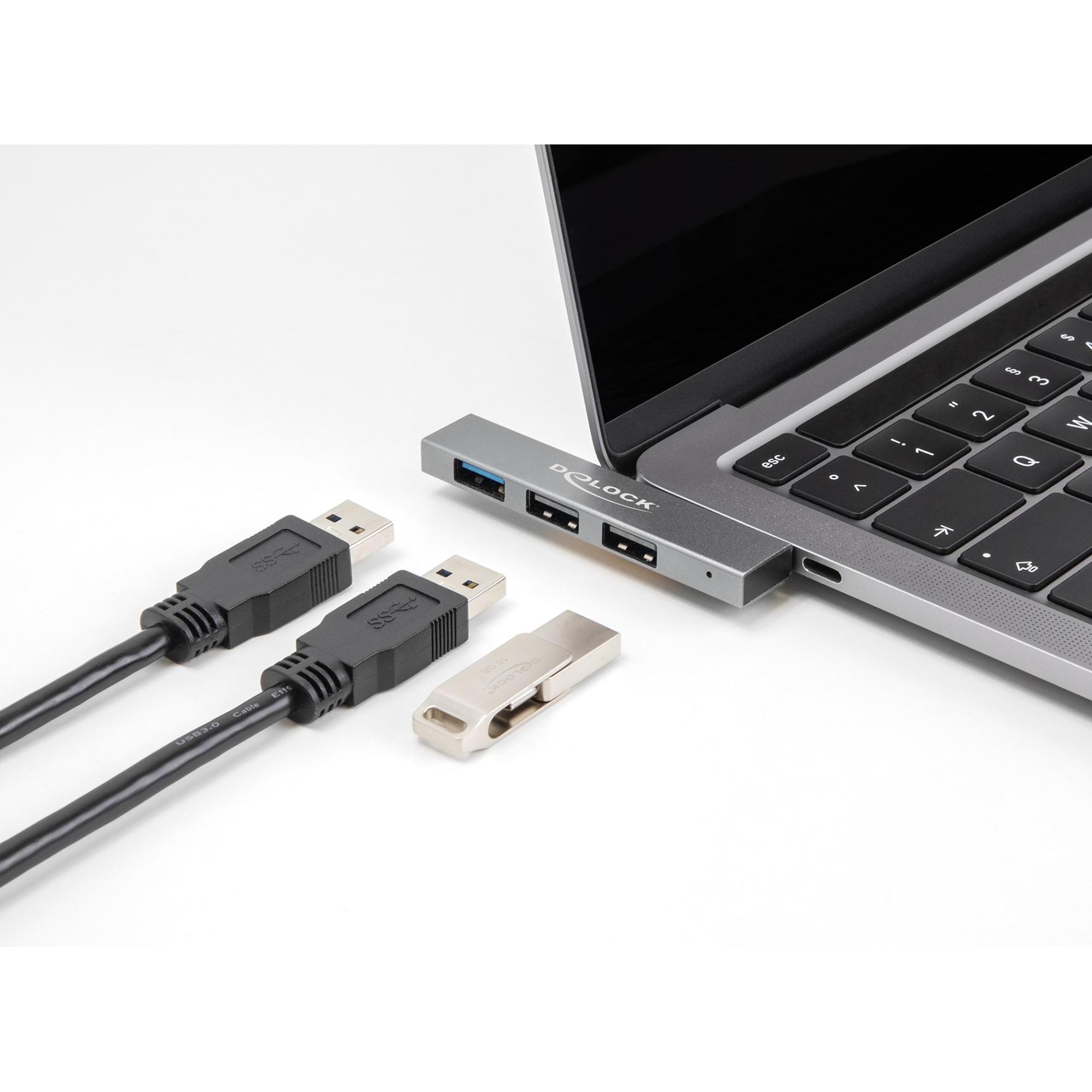Thumbnail - Delock 64274 (USB-C, 3 Ports), Dockingstation + USB Hub, Grau