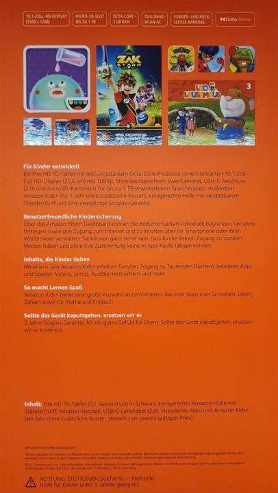 Actual product image Amazon Fire HD 10 Kids (2021) incl. cover (10.10", 32 GB, Sky blue)