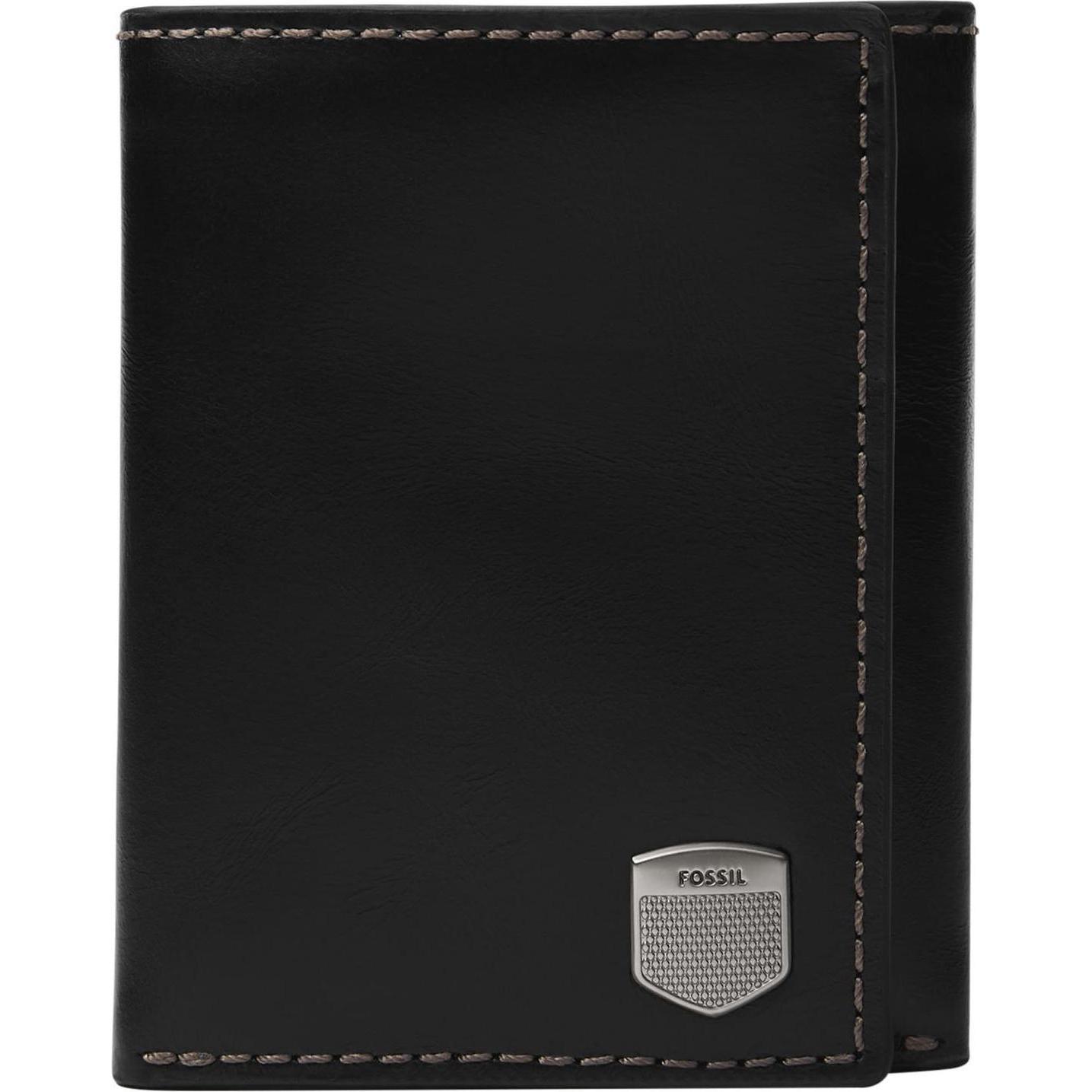 Fossil, Herren, Portemonnaie, Hayes Trifold, Schwarz