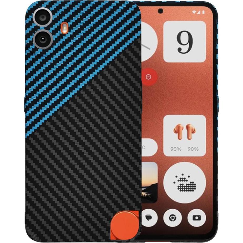Techsuit - Carbonite FiberShell - Nothing CMF Phone 1 - Blue Pulse (Nothing CMF Phone 1), Cover smartphone, Blu