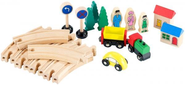 Produktbild Playtastic Kleines Holz-Eisenbahn-Set