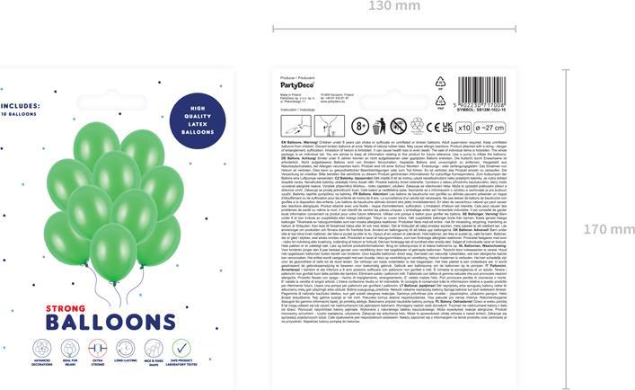 Actual product image Partydeco Balloons Green metallic (10 x)