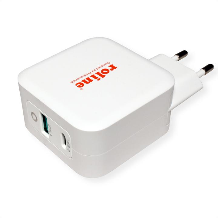 Produktbild Roline USB Ladegerät 2P. 1xPD+ 1xQC3.0 max. 65W (65 W, 2 Ports)