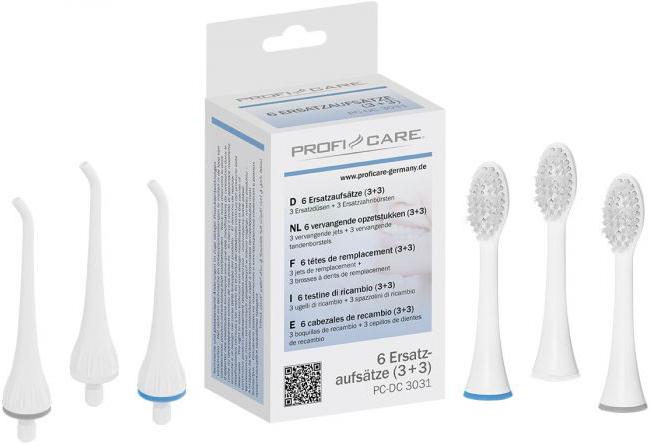 Profi-Care ZS zu PC-DC 3031 je 3 Ersatzbürsten & -düsen weiss (3 x)