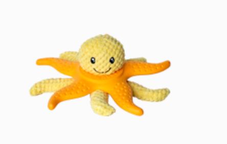 Immagine prodotto Kiwi Walker Gioco per cani 2 in 1 Polpo e Stella Marina Arancione (Cane di peluche)