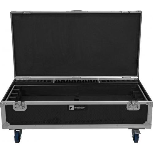 Roadinger Flightcase 8x AKKU IP Pixel Tube 360° PRO CRMX con funzione di ricarica e rotelle, Bauletti + Case audio