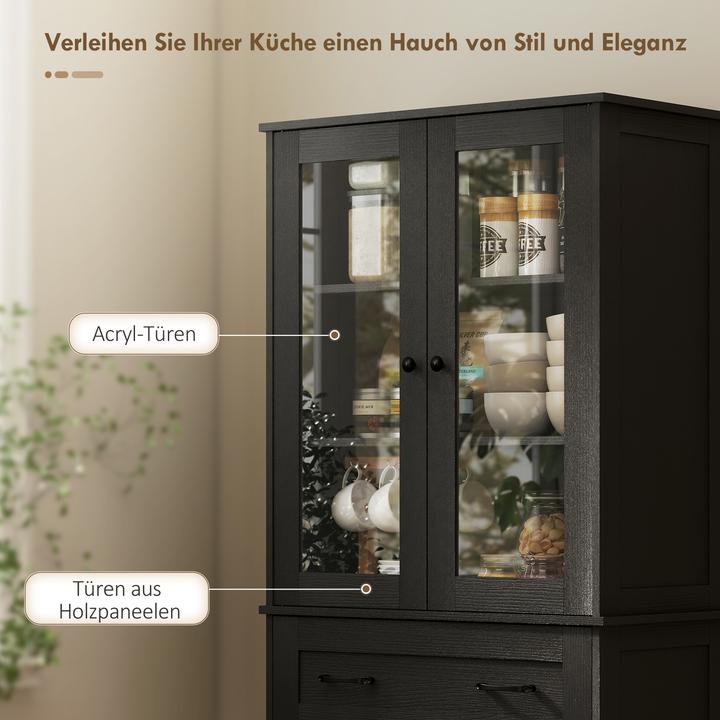 Produktbild Homcom Küchenschrank MDF, Spanplatte Schwarz
