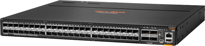 Actual product image Aruba HPE Networking CX 8100 48x10G SFP+ 4x40/100G QSFP28 FB Airflow 3Fan 2AC PSU Switch Bundle (52 Ports)
