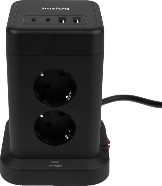 Productafbeelding Huslog Verticaal verlengsnoer met USB (12x, Type 23, USB-A, USB-C)