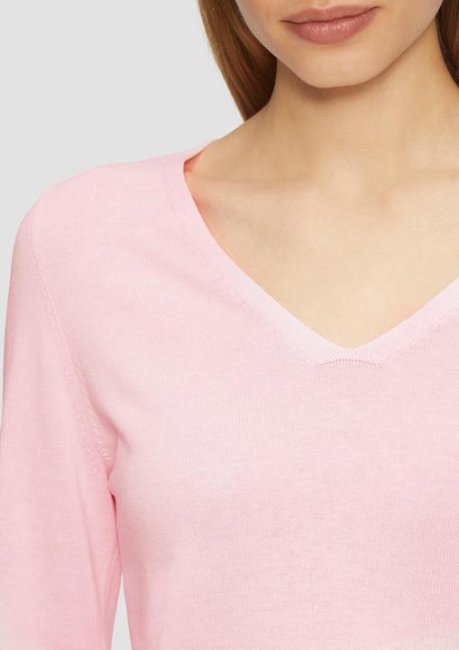 Produktbild s.Oliver Strickpullover Feinstrickpullover mit V-Ausschnitt und Rollkante am Saum (34)