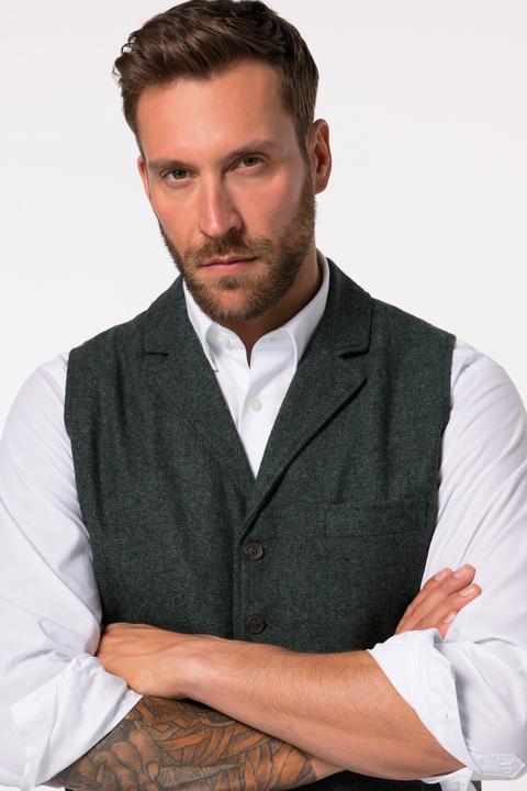 Produktbild JP1880 JP 1880 Tweed-Weste FLEXNAMIC®, Revers, Strickrücken (3XL)