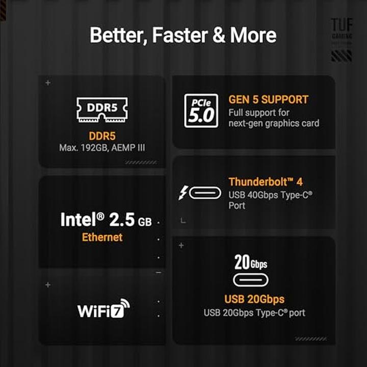 Produktbild ASUS TUF GAMING Z890-PLUS WIFI (LGA 1851, Intel Z890, ATX)