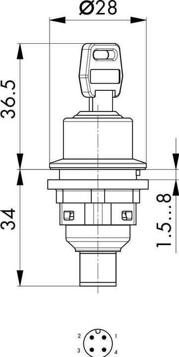 Actual product image Schlegel SSWSSA28I C007 Key switch 1pc.