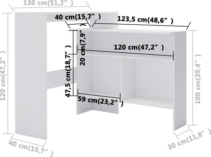 Produktbild vidaXL Meaghan (130 x 40 x 120 cm)