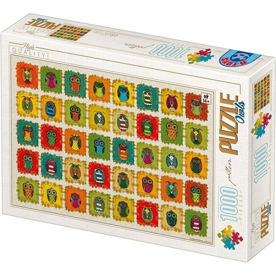 D-Toys Puzzle Muster: Eulen 1000 Teile (1000 Teile)
