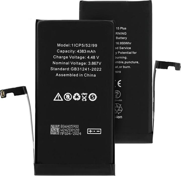 Actual product image OEM - Smartphone Battery (21312) - iPhone 15 Plus - 4383mAh - Black