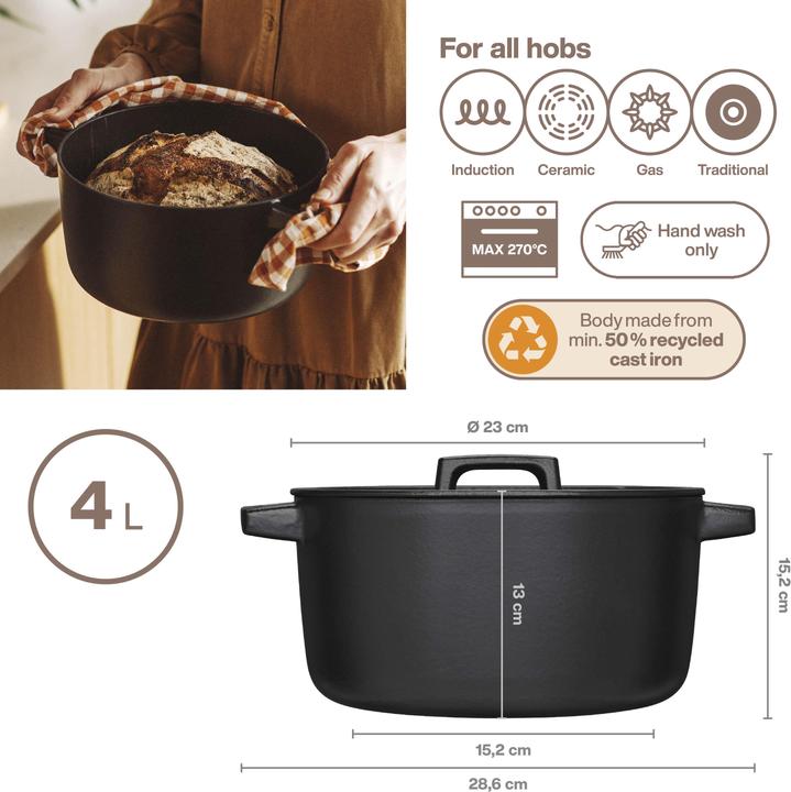 Produktbild Fiskars CREA 1075698 (23 cm, Kochtopf, Gusseisen)