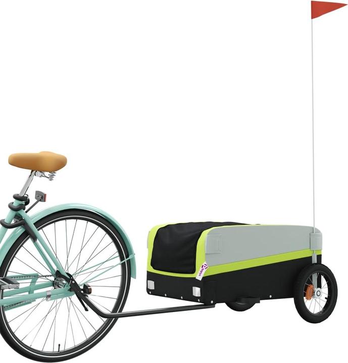 Actual product image VidaXL Fahrradanhänger Schwarz und Grün 30 kg Eisen,Farbe