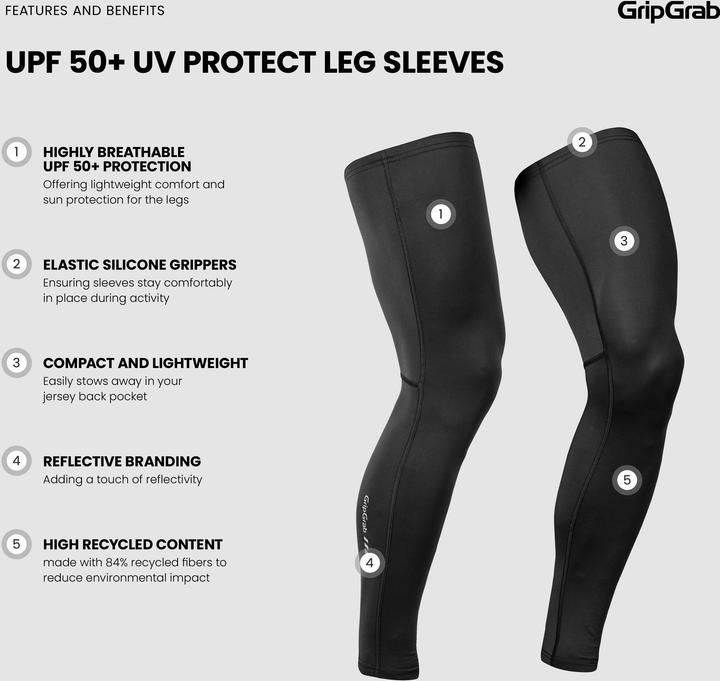 Actual product image GripGrab UPF 50+ UV Protect Leg Sleeves (M)