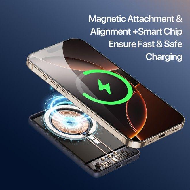 Actual product image Duzzona W24 Series 5-in-1 Wireless Charger with Powerbank 5000mAh